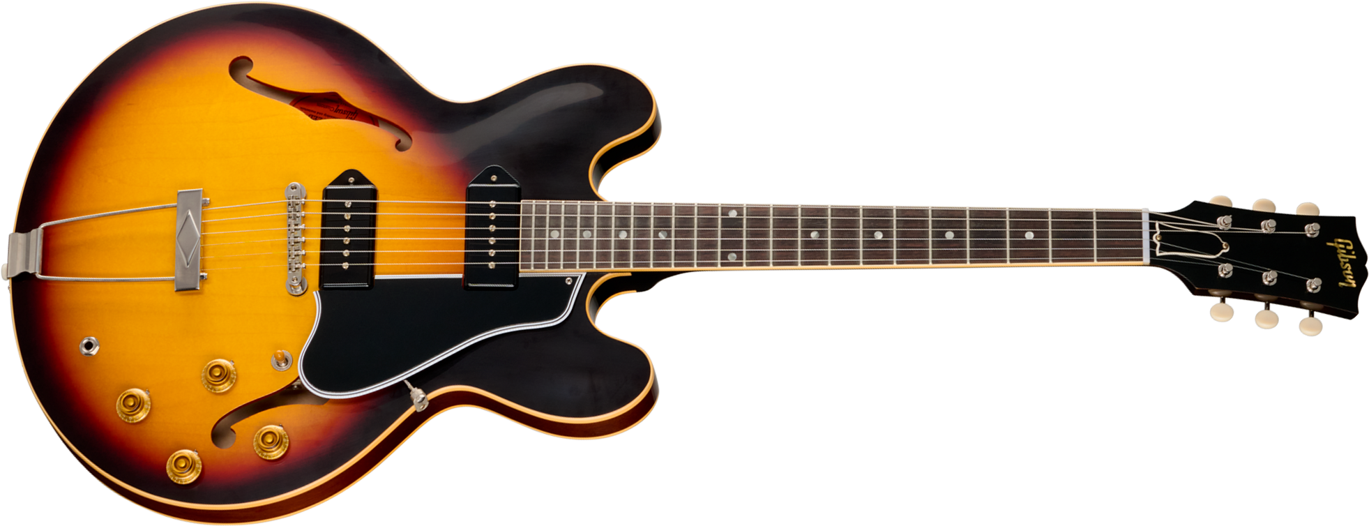 Gibson Custom Shop Es330 1959 Reissue Historic 2s P90 Ht Rw - Vintage Burst (vos Hardware) - Semi-Hollow E-Gitarre - Main picture