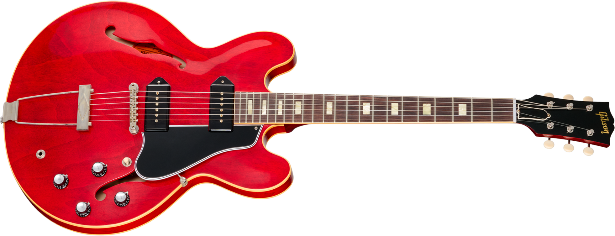 Gibson Custom Shop Es330 1962 Reissue Historic 2s P90 Ht Rw - Sixties Cherry - Semi-Hollow E-Gitarre - Main picture