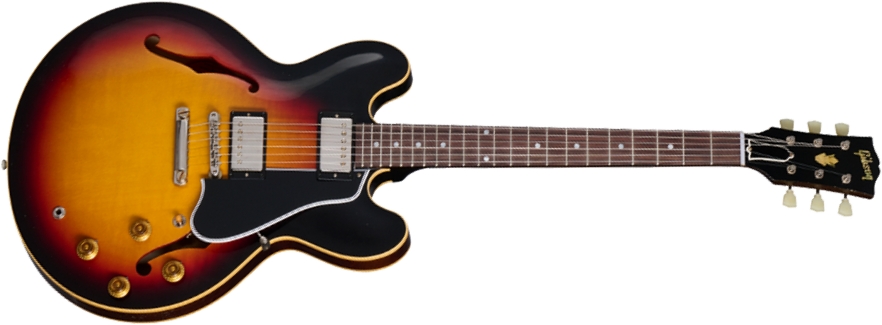 Gibson Custom Shop Es335 1958 Reissue Ltd 2h Ht Rw - Murphy Lab Light Aged Tri-burst - Semi-Hollow E-Gitarre - Main picture
