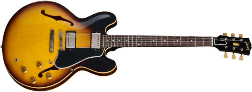 Gibson Custom Shop Es335 1958 Reissue Ltd 2h Ht Rw - Murphy Lab Heavy Aged Faded Tobacco Burst - Semi-Hollow E-Gitarre - Main picture