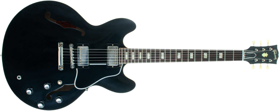Gibson Custom Shop Historic Es-335 1964 Reissue 2h Ht Rw - Vos Ebony - Semi-Hollow E-Gitarre - Main picture