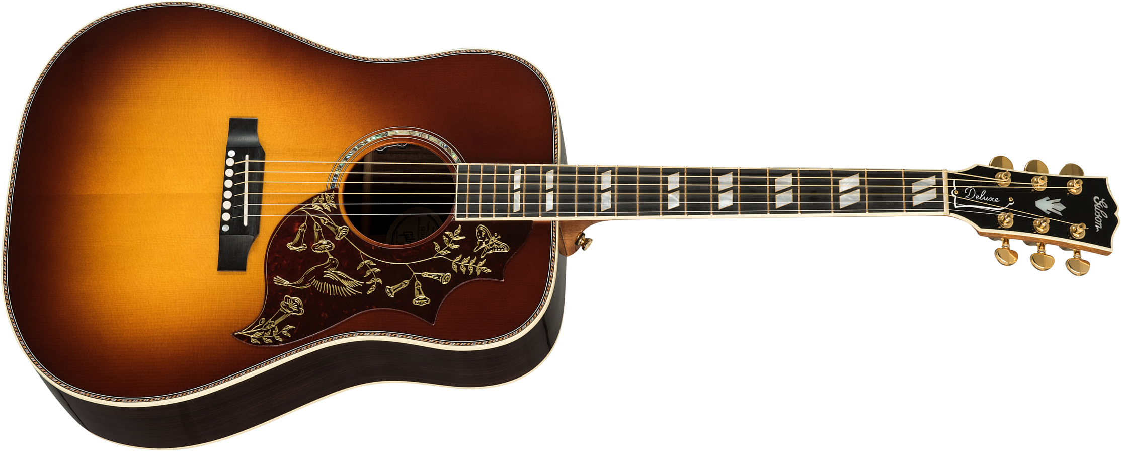 Gibson Custom Shop Hummingbird Deluxe Dreadnought Epicea Palissandre Eb - Rosewood Burst - Elektroakustische Gitarre - Main picture