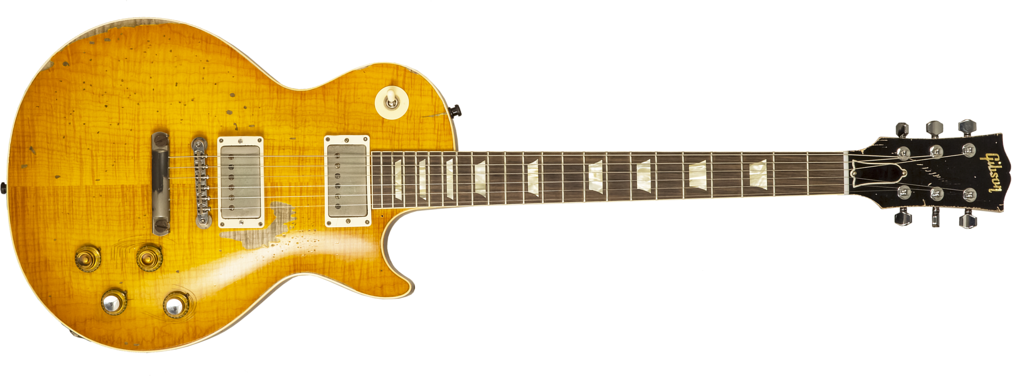 Gibson Custom Shop Kirk Hammett Les Paul Standard Greeny 2h Ht Rw #932582 - Murphy Lab Aged Greeny Burst - Single-Cut-E-Gitarre - Main picture