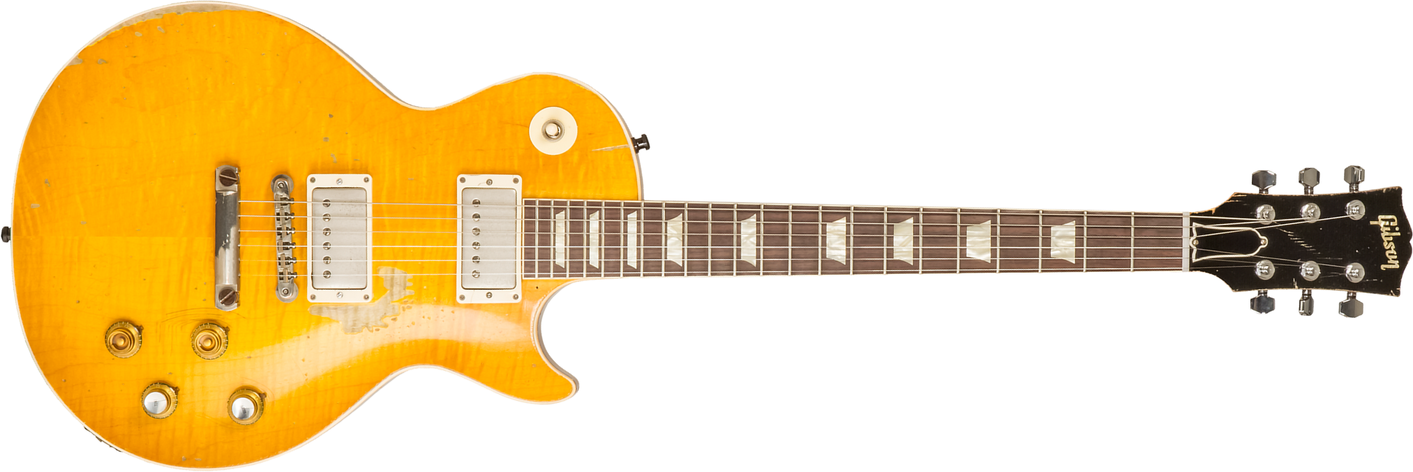 Gibson Custom Shop Kirk Hammett Les Paul Standard Greeny 2h Ht Rw #933631 - Murphy Lab Aged Greeny Burst - Single-Cut-E-Gitarre - Main picture