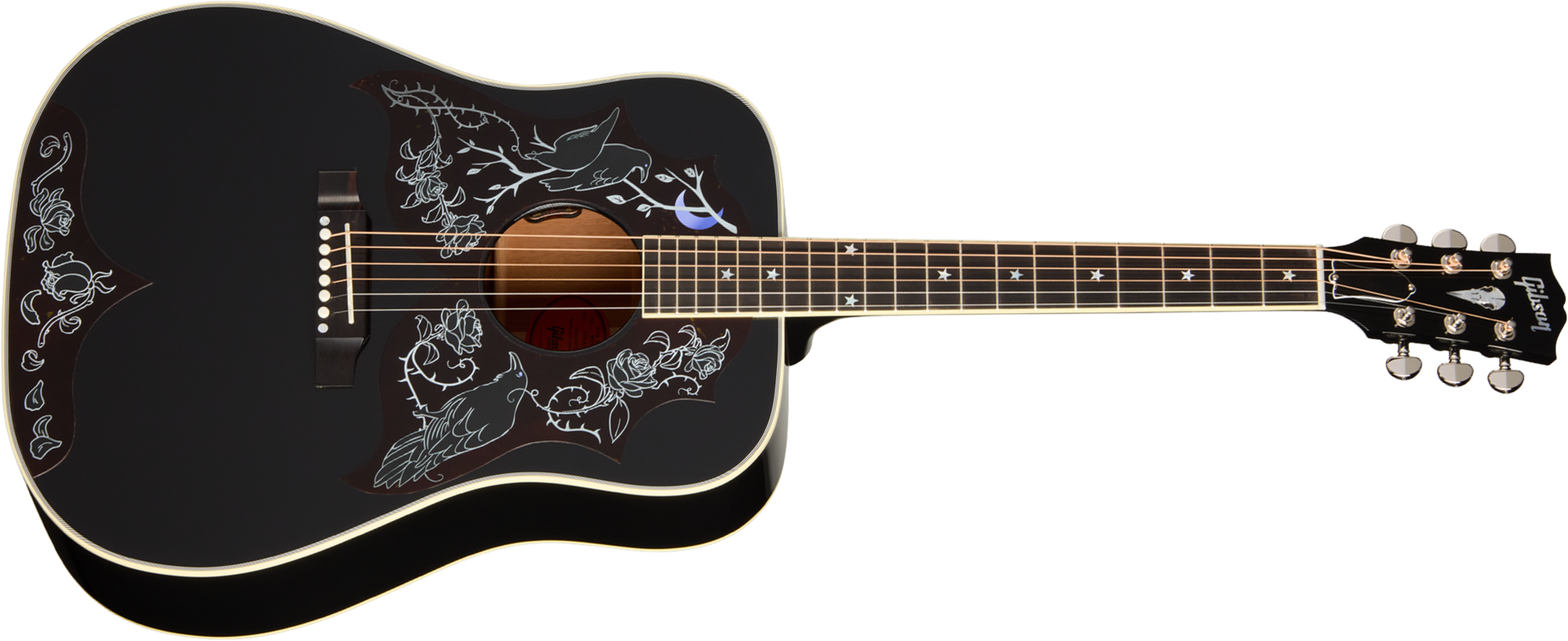 Gibson Custom Shop Kirk Hammett Raven Ltd Signature Epicea Acajou Eb - Emb 28/10 - Ebony - Folk-Gitarre - Main picture