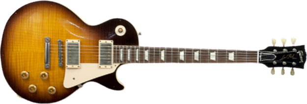 Gibson Custom Shop Les Paul 1960 Reissue 2h Ht Rw - Heavy Aged Bourbon Burst - Single-Cut-E-Gitarre - Main picture