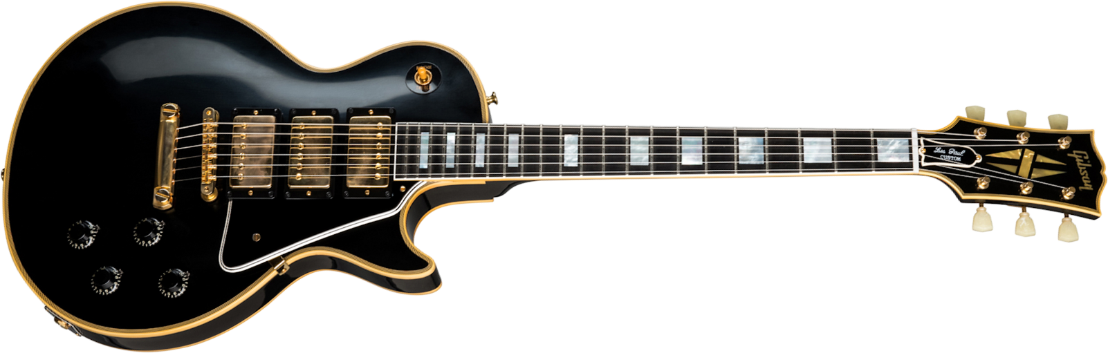 Gibson Custom Shop Les Paul Custom 1957 Reissue 3-pickup 2019 3h Ht Eb - Vos Ebony - Single-Cut-E-Gitarre - Main picture