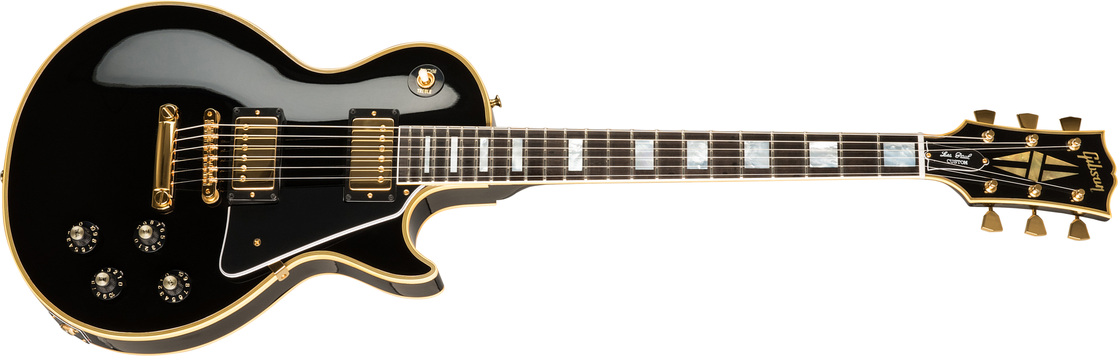 Gibson Custom Shop Les Paul Custom 1968 Reissue 2019 2h Ht Eb - Ebony - Single-Cut-E-Gitarre - Main picture