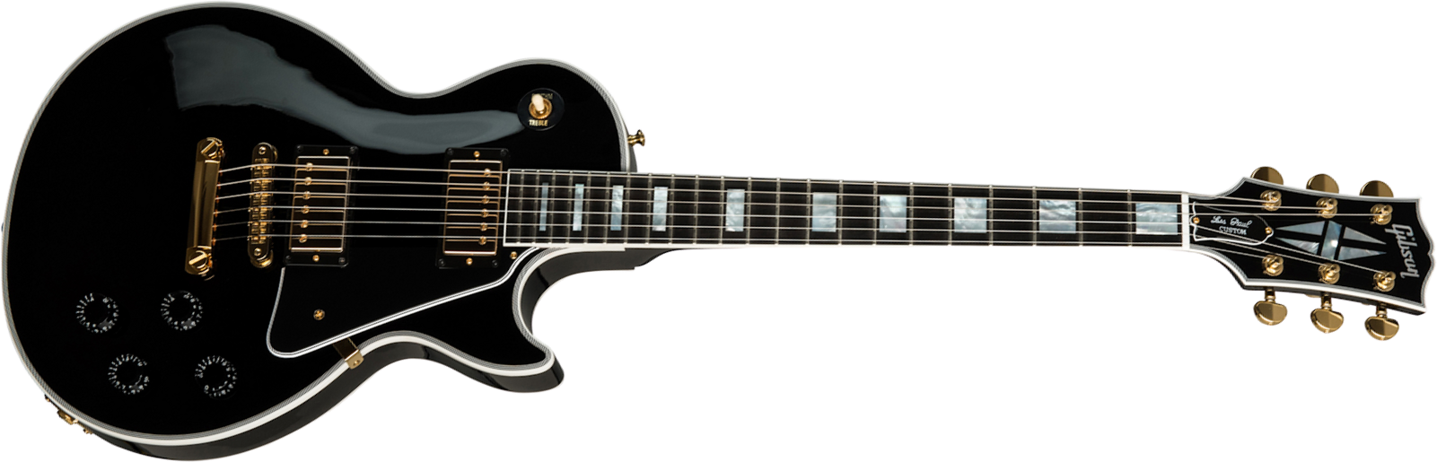 Gibson Custom Shop Les Paul Custom 2019 2h Ht Eb - Ebony - Single-Cut-E-Gitarre - Main picture