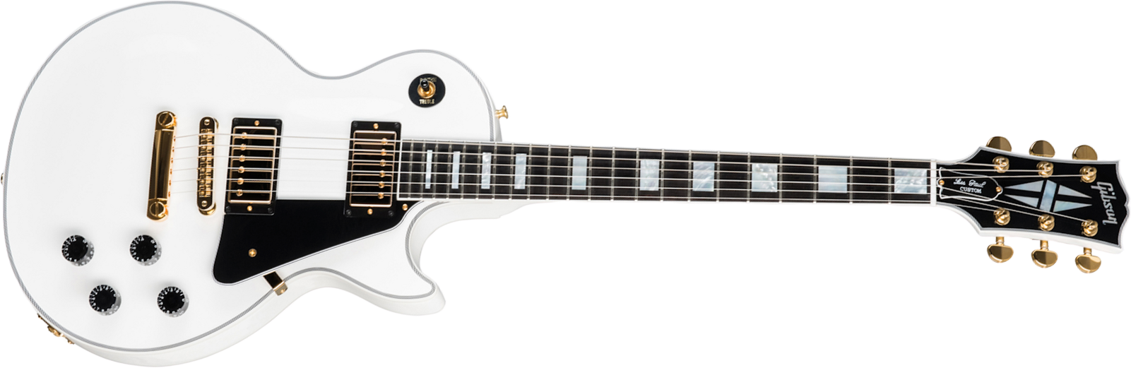 Gibson Custom Shop Les Paul Custom 2019 2h Ht Eb - Alpine White - Single-Cut-E-Gitarre - Main picture