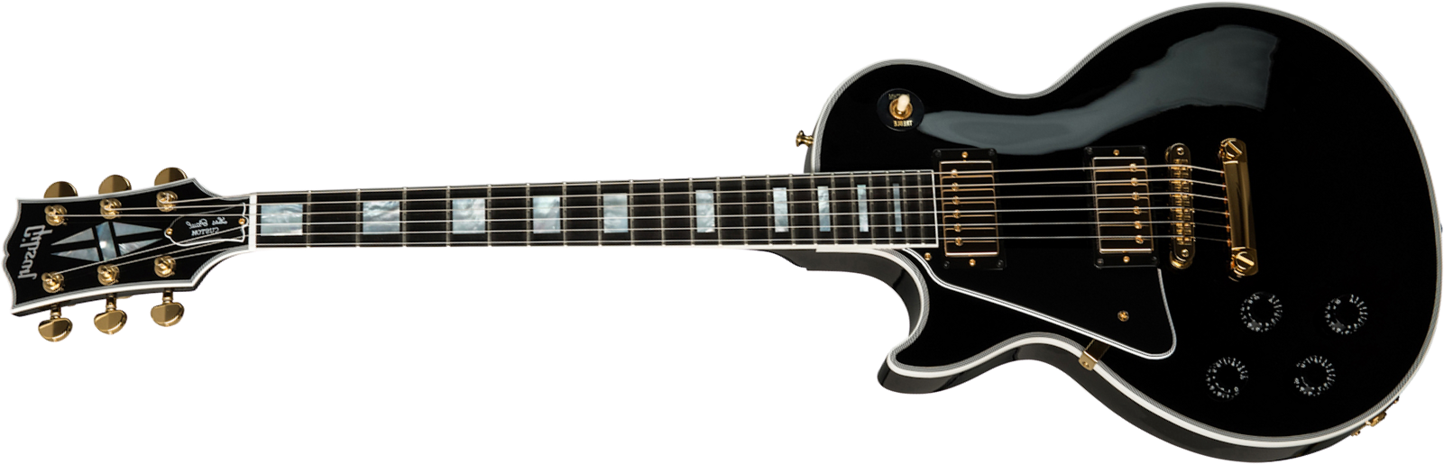 Gibson Custom Shop Les Paul Custom 2019 Lh Gaucher Hh Ht Eb - Ebony - E-Gitarre für Linkshänder - Main picture