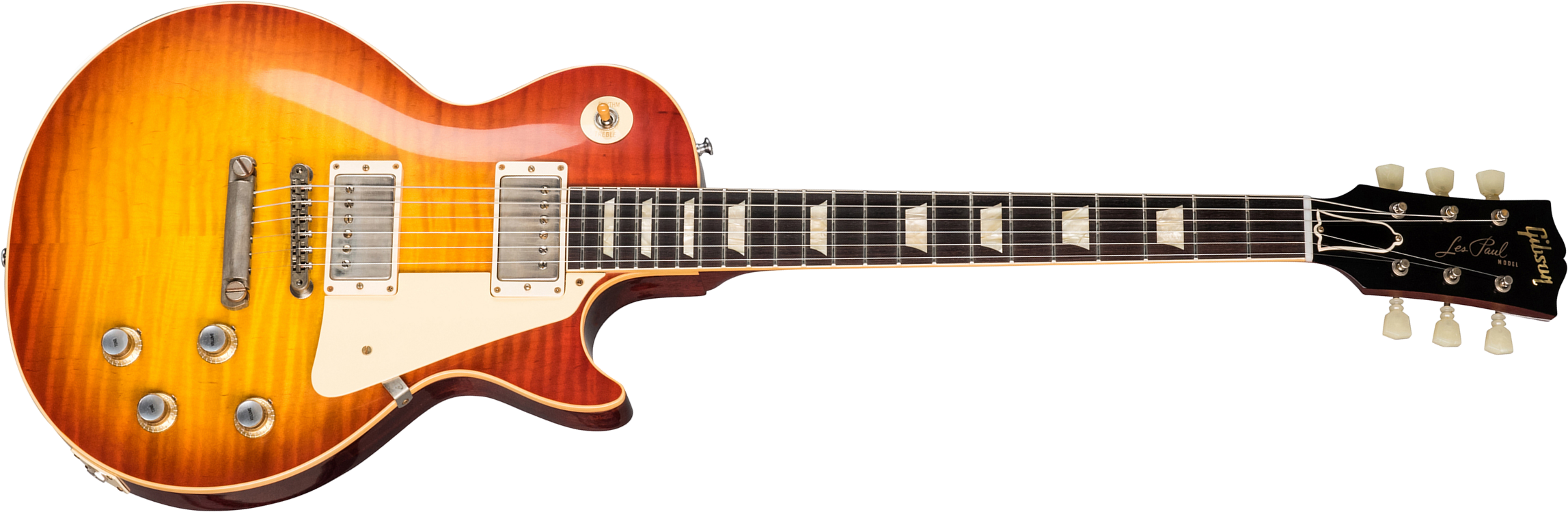 Gibson Custom Shop Les Paul Standard 1960 Reissue 2019 2h Ht Rw - Vos Washed Cherry Sunburst - Single-Cut-E-Gitarre - Main picture