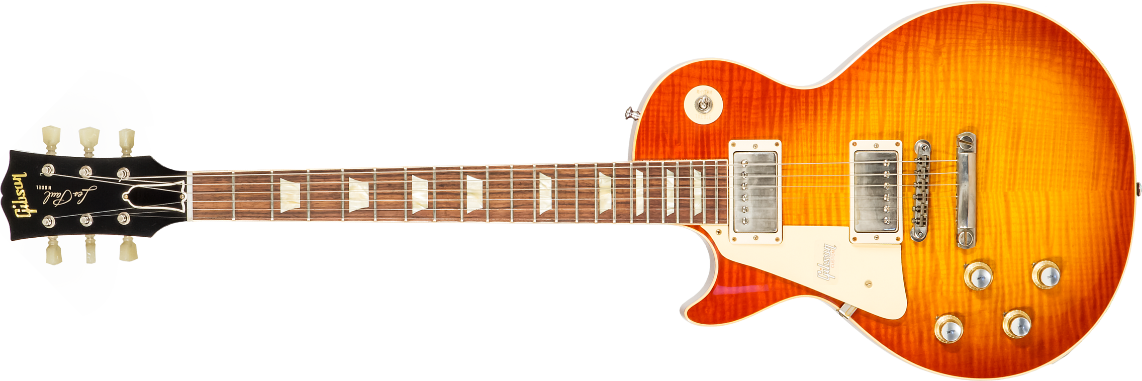 Gibson Custom Shop Les Paul Standard 1960 Reissue Lh Gaucher 2h Ht Rw #09122 - Vos Tangerine Burst - E-Gitarre für Linkshänder - Main picture