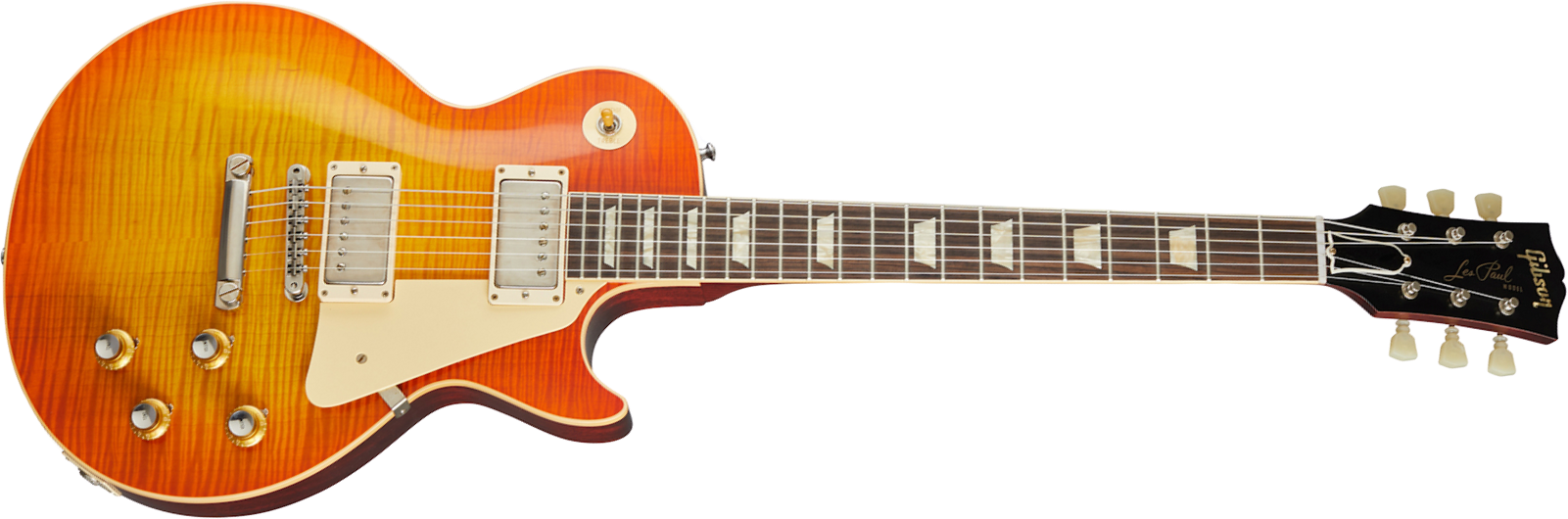 Gibson Custom Shop Les Paul Standard 1960 V2 60th Anniversary 2h Ht Rw - Vos Orange Lemon Fade - Single-Cut-E-Gitarre - Main picture