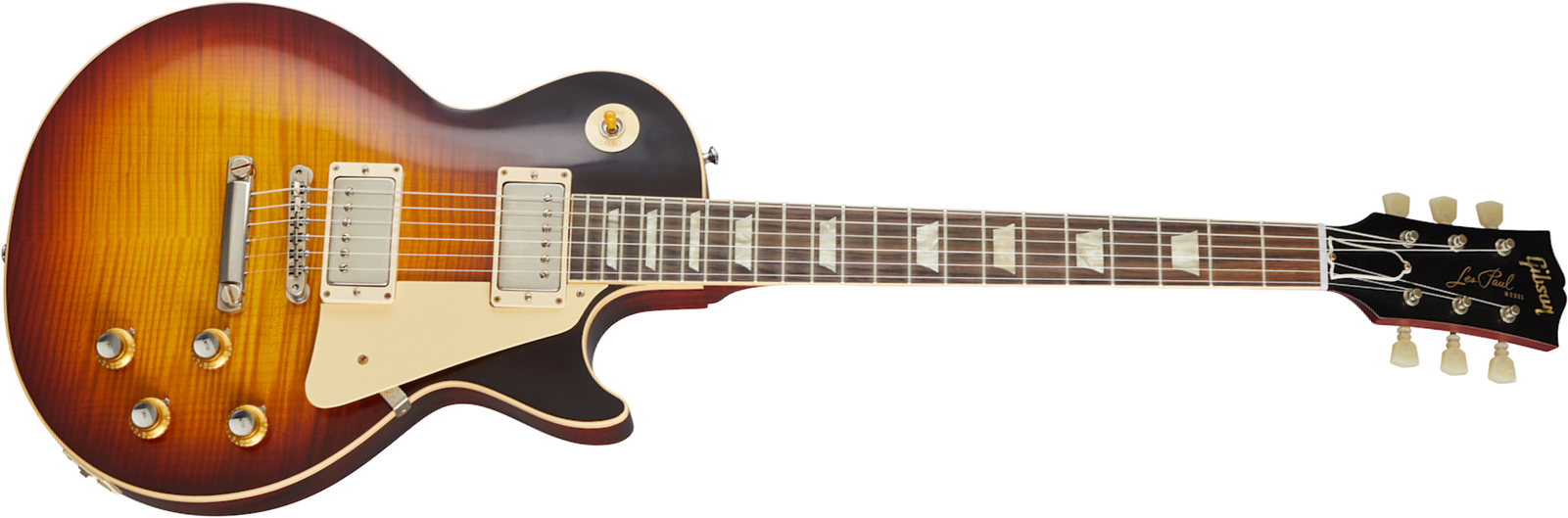 Gibson Custom Shop Les Paul Standard 1960 V3 60th Anniversary 2h Ht Rw - Vos Washed Bourbon Burst - Single-Cut-E-Gitarre - Main picture