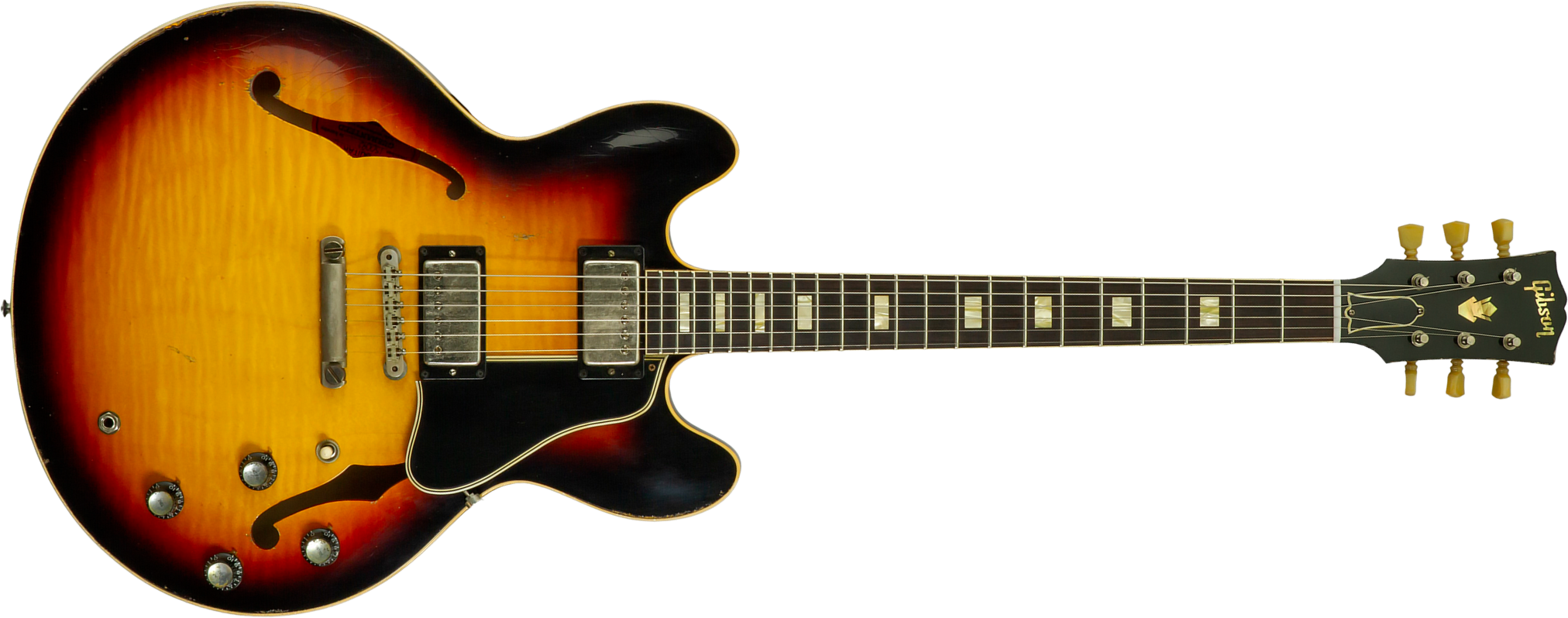 Gibson Custom Shop M2m Es335 1964 Reissue 2h Ht Rw #150092 - Murphy Lab Light Aged Vintage Burst - Semi-Hollow E-Gitarre - Main picture