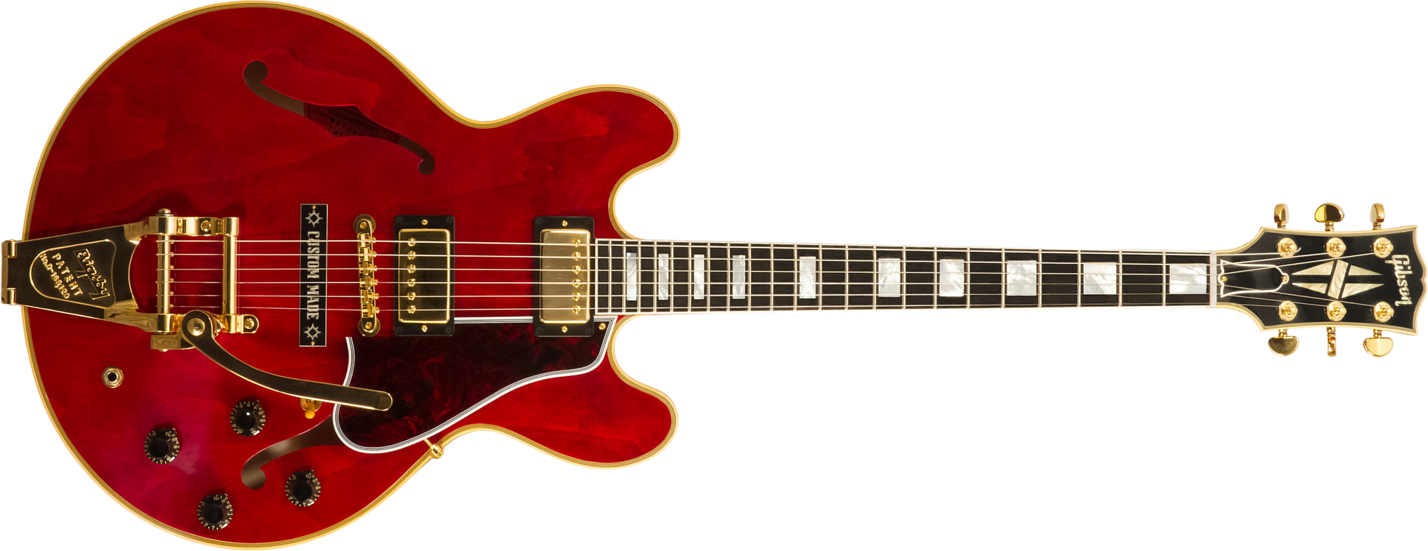 Gibson Custom Shop M2m Es355 1959 Bigsby Custom Made Plate 2h Trem Eb #a950134 - Vos 60s Cherry - Semi-Hollow E-Gitarre - Main picture