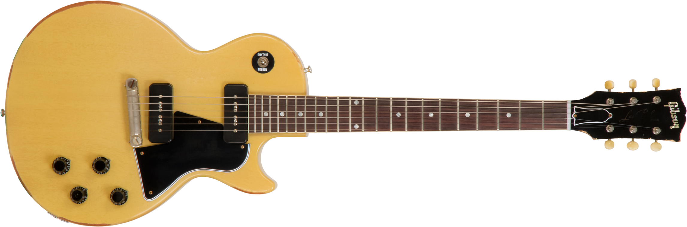 Gibson Custom Shop M2m Les Paul Special 1957 Single Cut Reissue P90 Ht Rw #70811 - Heavy Aged Tv Yellow - Single-Cut-E-Gitarre - Main picture
