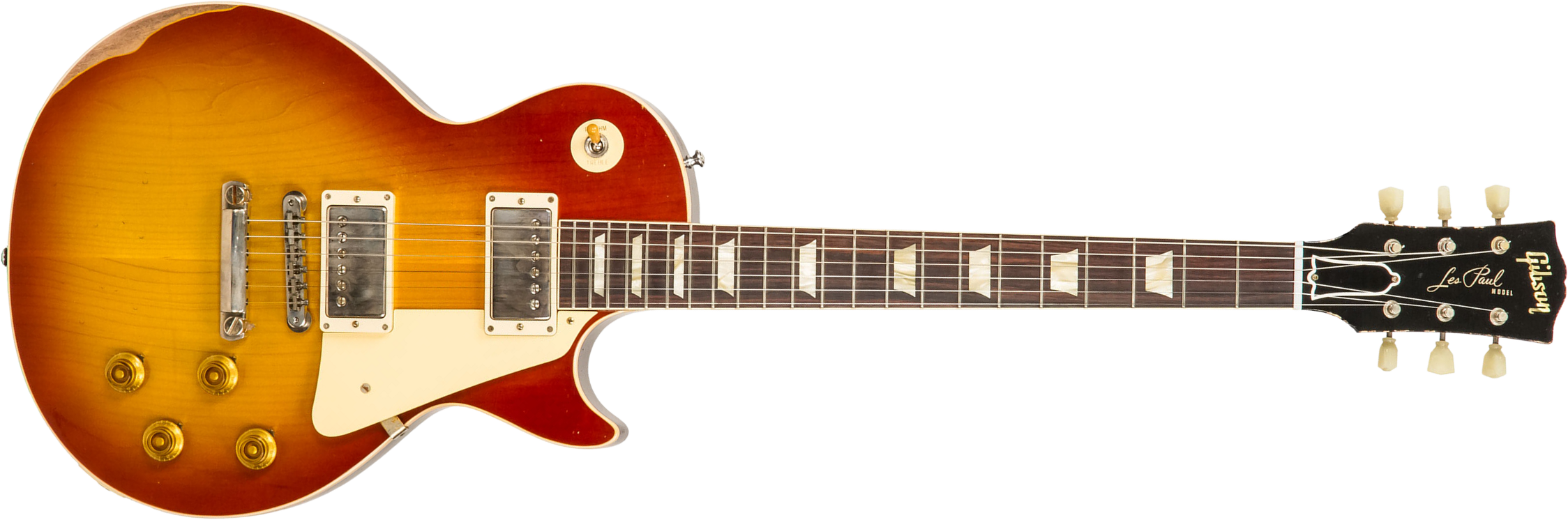 Gibson Custom Shop M2m Les Paul Standard 1958 2h Ht Rw - Heavy Aged '58 Burst - Single-Cut-E-Gitarre - Main picture