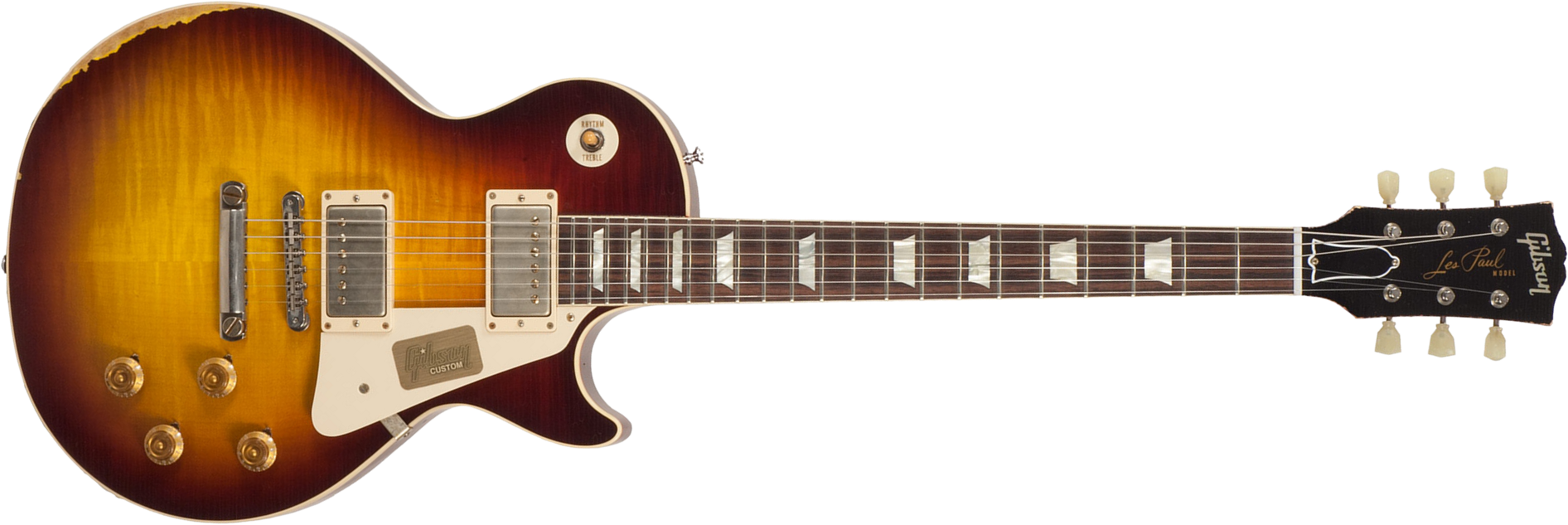Gibson Custom Shop M2m Les Paul Standard 1958 2h Ht Rw #r862322 - Aged Bourbon Burst - Single-Cut-E-Gitarre - Main picture
