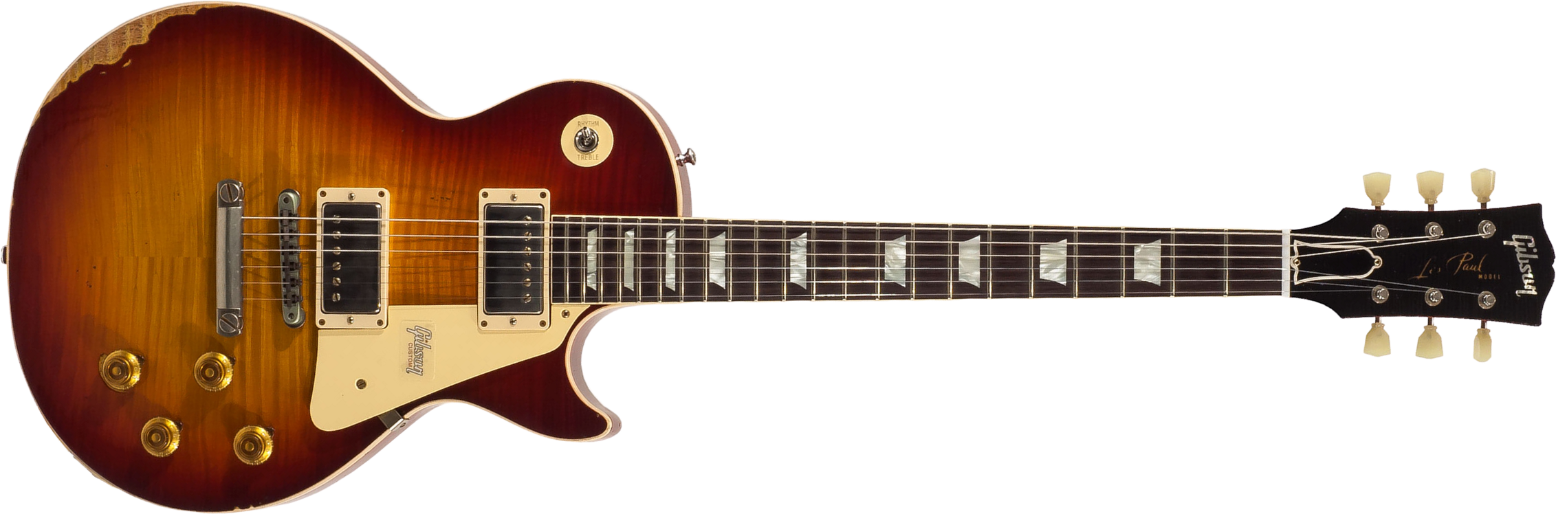Gibson Custom Shop M2m Les Paul Standard 1959 2h Ht Rw #982206 - Heavy Aged Vintage Cherry Burst - Single-Cut-E-Gitarre - Main picture