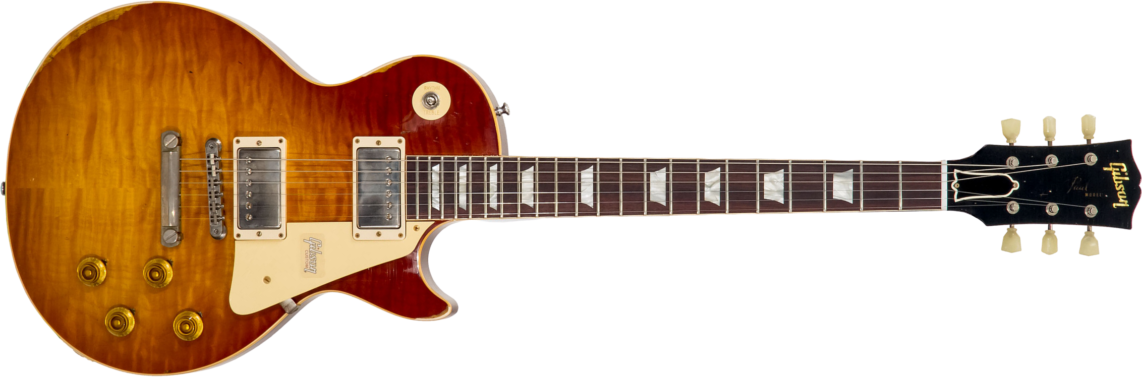 Gibson Custom Shop M2m Les Paul Standard 1959 2h Ht Rw #983303 - Ultra Aged New Orange Sunset Fade - Single-Cut-E-Gitarre - Main picture