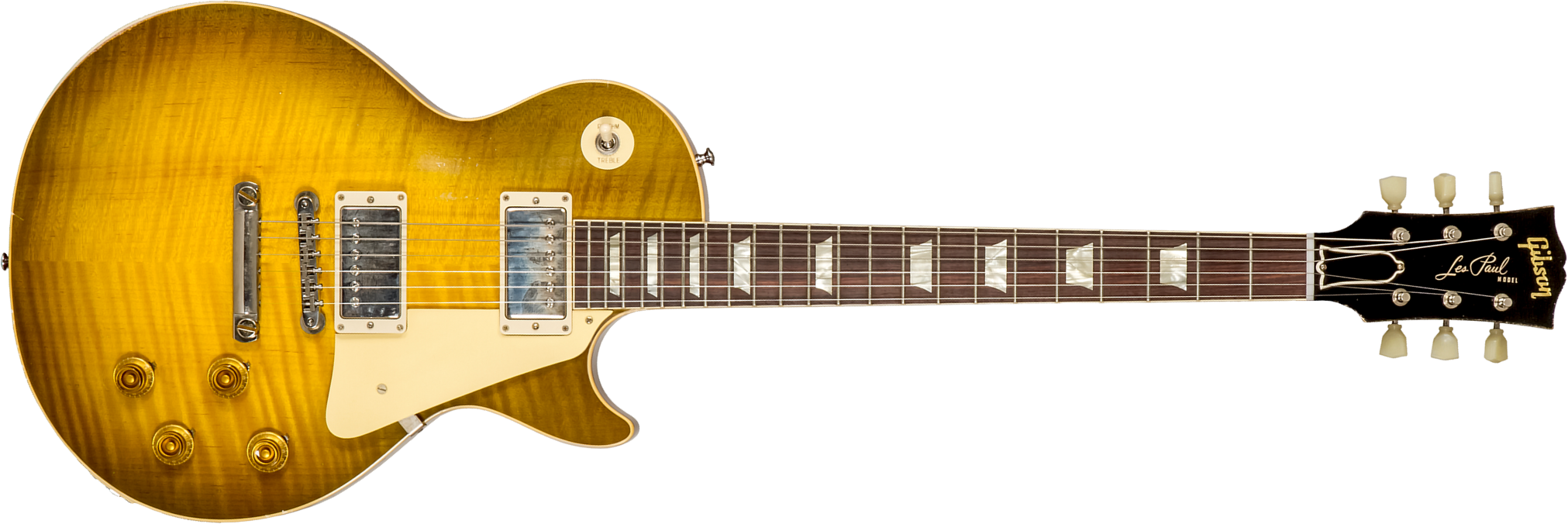 Gibson Custom Shop M2m Les Paul Standard 1959 Reissue 2h Ht Rw #932149 - Murphy Lab Light Aged Green Lemon Burst - Single-Cut-E-Gitarre - Main picture