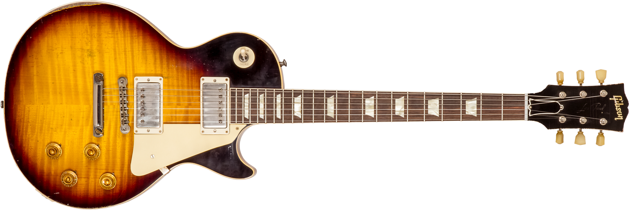 Gibson Custom Shop M2m Les Paul Standard 1959 Reissue 2h Ht Rw #932158 - Ultra Heavy Aged Kindred Burst - Single-Cut-E-Gitarre - Main picture