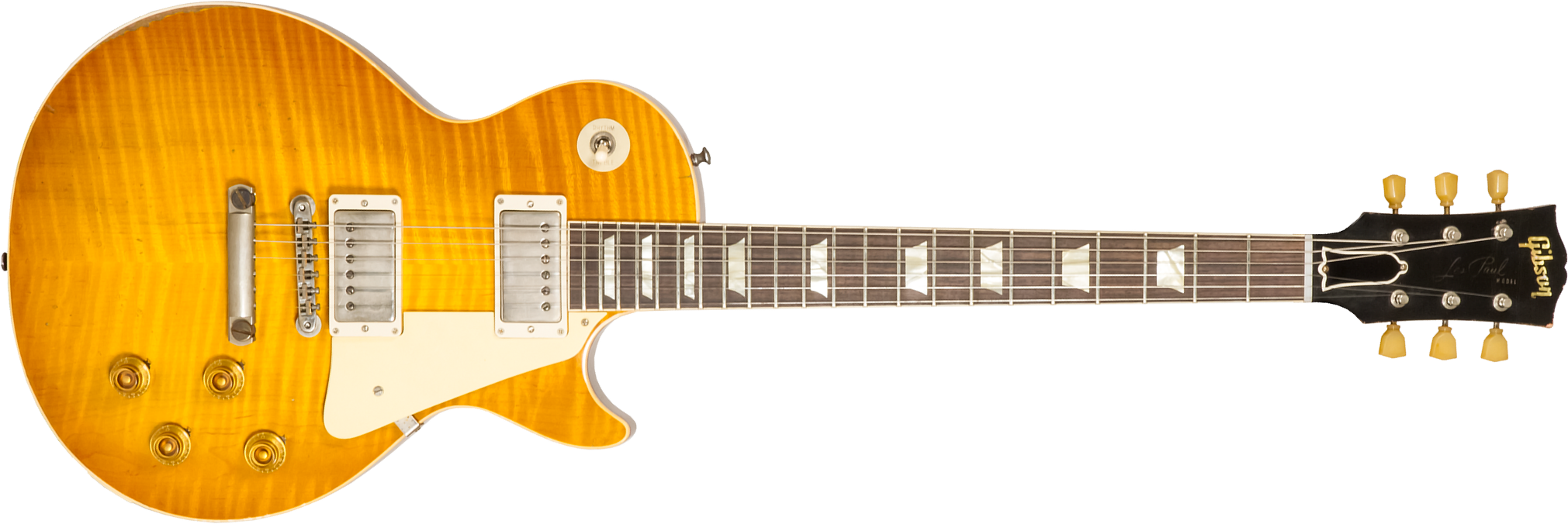 Gibson Custom Shop M2m Les Paul Standard 1959 Reissue 2h Ht Rw #932980 - Murphy Lab Heavy Aged Dirty Lemon Fade - Single-Cut-E-Gitarre - Main picture
