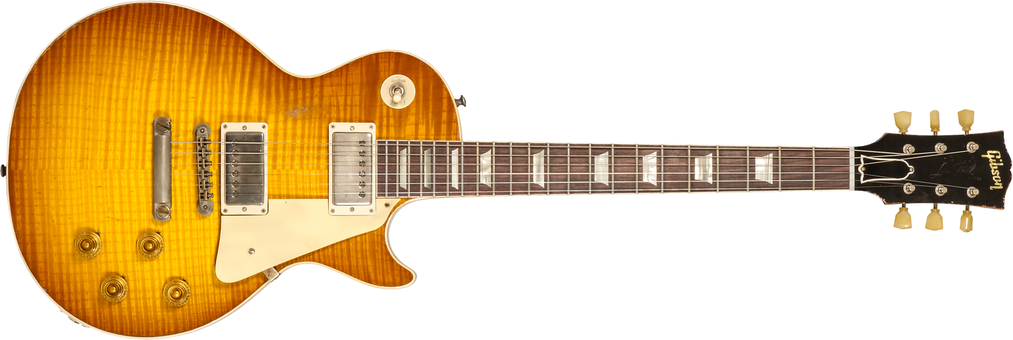 Gibson Custom Shop M2m Les Paul Standard 1959 Reissue 2h Ht Rw #934257 - Murphy Lab Heavy Aged Golden Poppy Burst - Single-Cut-E-Gitarre - Main pictur