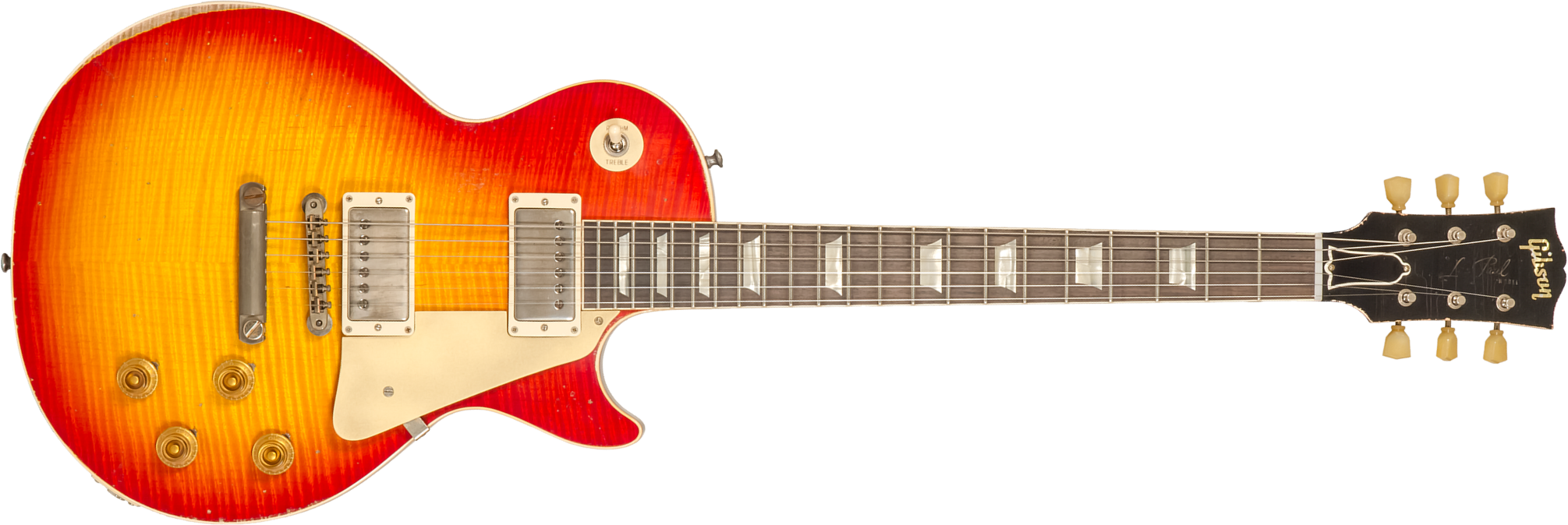 Gibson Custom Shop M2m Les Paul Standard 1959 Reissue 2h Ht Rw #934298 - Murphy Lab Ultra Heavy Aged Washed Cherry Sunburst - Single-Cut-E-Gitarre - M