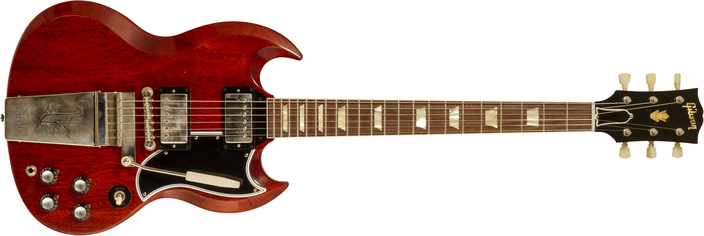 Gibson Custom Shop M2m Sg Standard 1964 Reissue 2h Ht Rw #301584 - Murphy Lab Light Aged Vintage Cherry - Double Cut E-Gitarre - Main picture