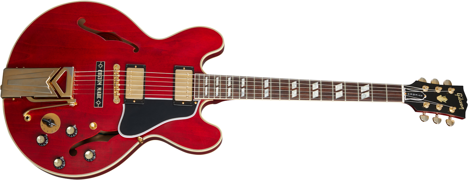 Gibson Custom Shop Marcus King Es345 1962 Sideways Vibrola 2h Trem Rw - Vos Sixties Cherry - Semi-Hollow E-Gitarre - Main picture