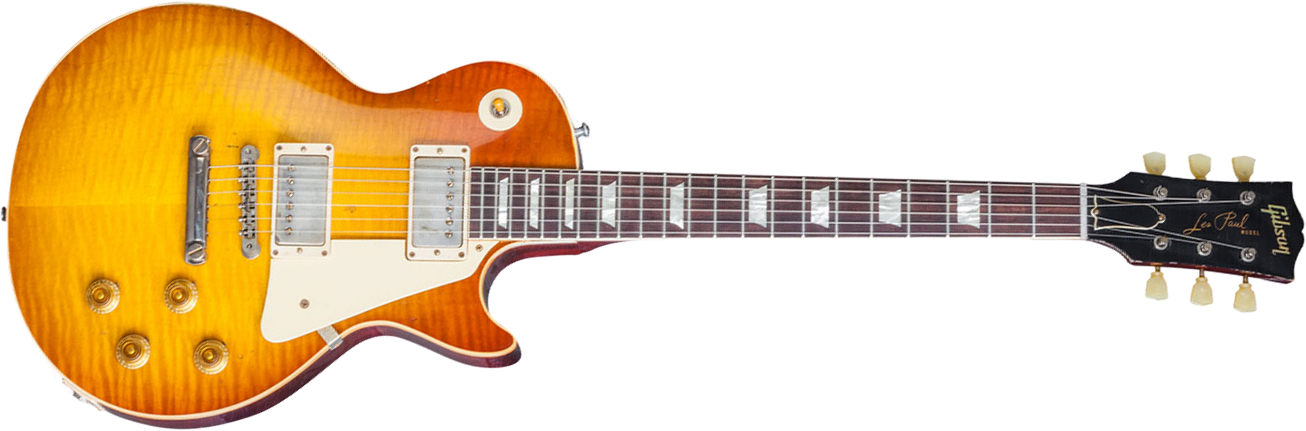 Gibson Custom Shop Mick Ralphs Les Paul Standard 1958 Replica Signature 2h Ht Rw - Aged Ralphs Burst - Single-Cut-E-Gitarre - Main picture