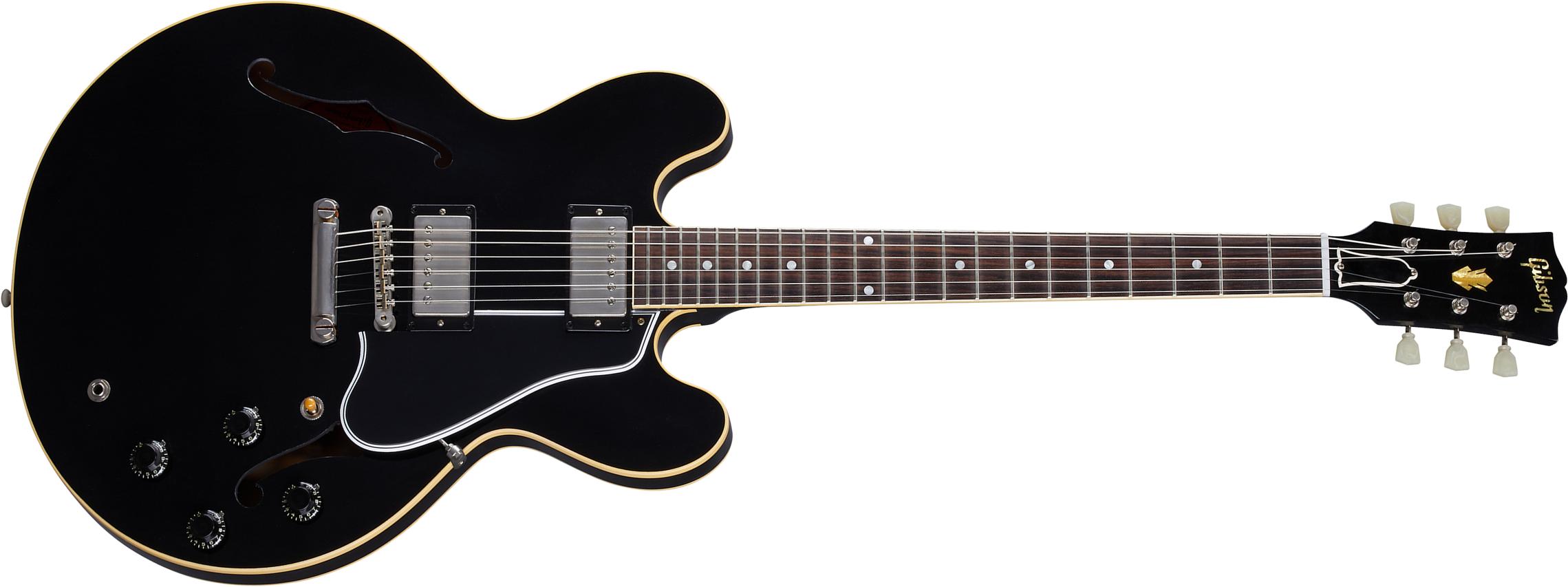 Gibson Custom Shop Murphy Lab Es-335 1959 Reissue 2h Ht Rw - Ultra Light Aged Ebony - Semi-Hollow E-Gitarre - Main picture