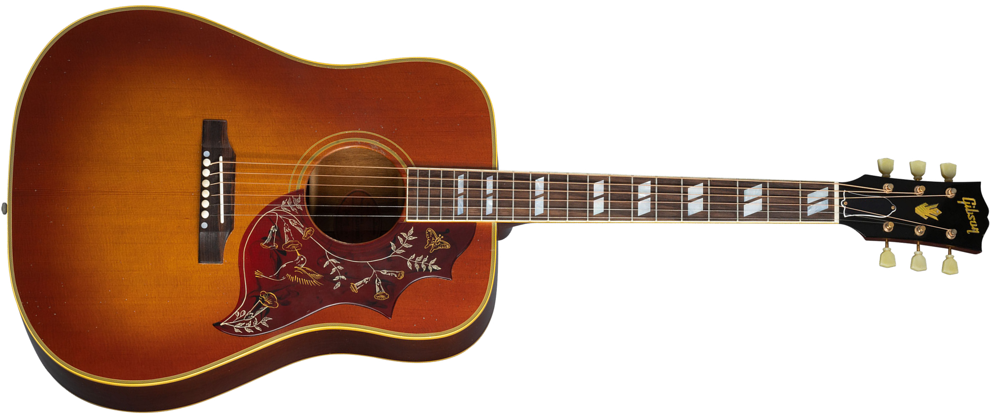 Gibson Custom Shop Murphy Lab Hummingbird 1960 Fixed Bridge Dreadnought Epicea Acajou Rw - Light Aged Cherry Sunburst - Westerngitarre & electro - Mai