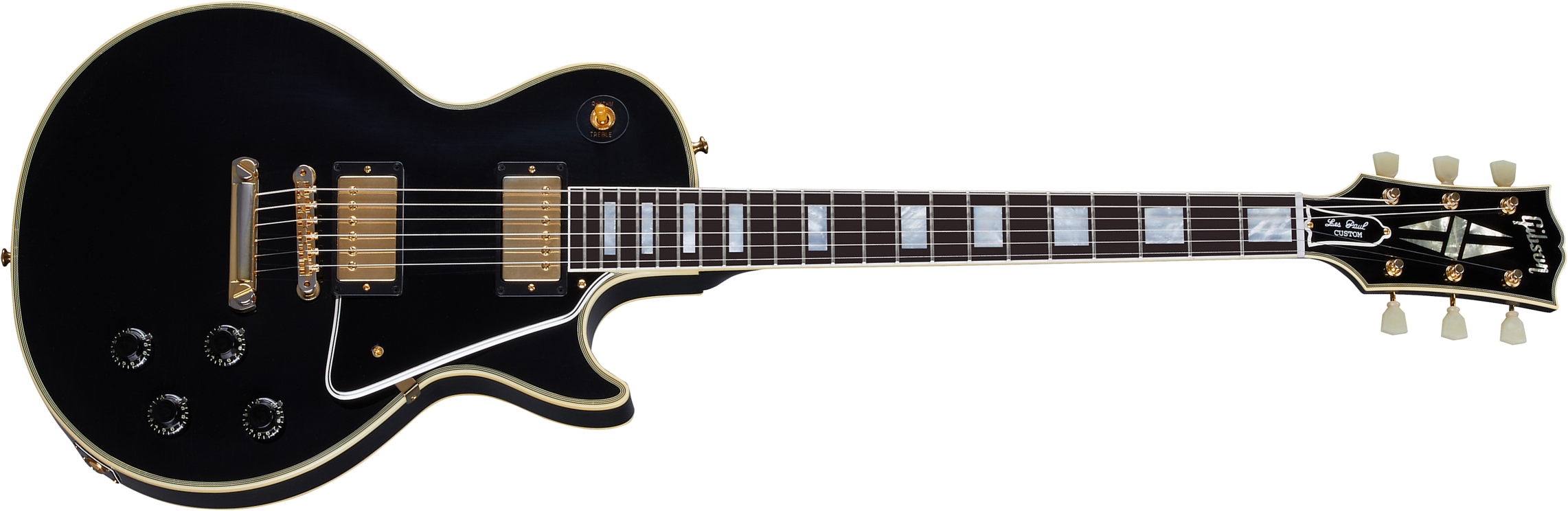 Gibson Custom Shop Murphy Lab Les Paul Custom 1957 2-pickups Reissue 2h Ht Eb - Ultra Light Aged Ebony - Single-Cut-E-Gitarre - Main picture