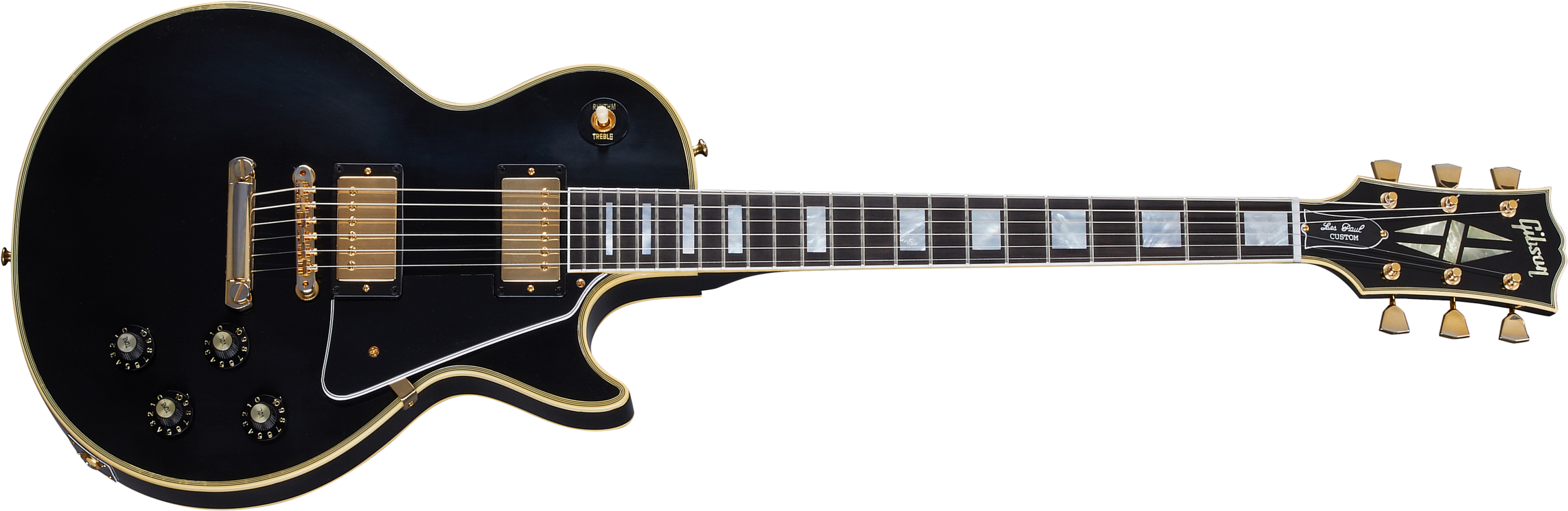 Gibson Custom Shop Murphy Lab Les Paul Custom 1968 Reissue 2h Ht Eb - Ultra Light Aged Ebony - Single-Cut-E-Gitarre - Main picture