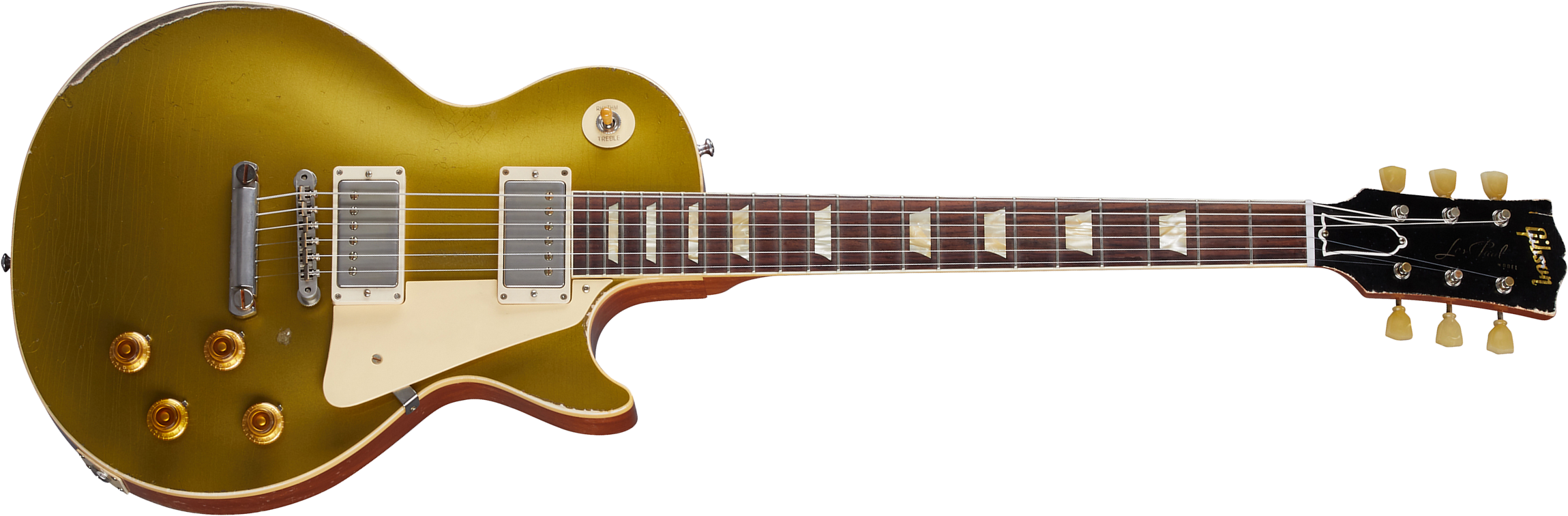 Gibson Custom Shop Murphy Lab Les Paul Goldtop 1957 Reissue 2h Ht Rw - Ultra Heavy Aged Double Gold - Single-Cut-E-Gitarre - Main picture