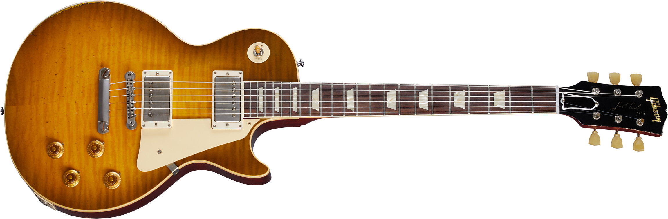 Gibson Custom Shop Murphy Lab Les Paul Standard 1959 Reissue 2h Ht Rw - Heavy Aged Golden Poppy Burst - Single-Cut-E-Gitarre - Main picture