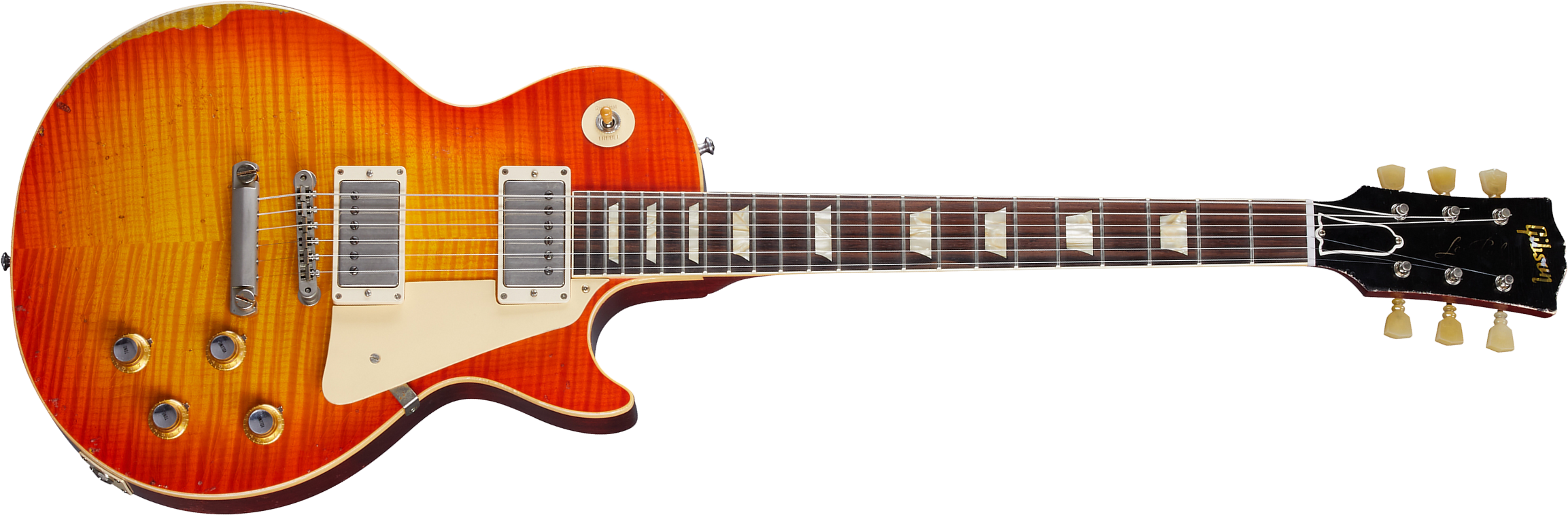 Gibson Custom Shop Murphy Lab Les Paul Standard 1960 Reissue 2h Ht Rw - Heavy Aged Tangerine Burst - Single-Cut-E-Gitarre - Main picture
