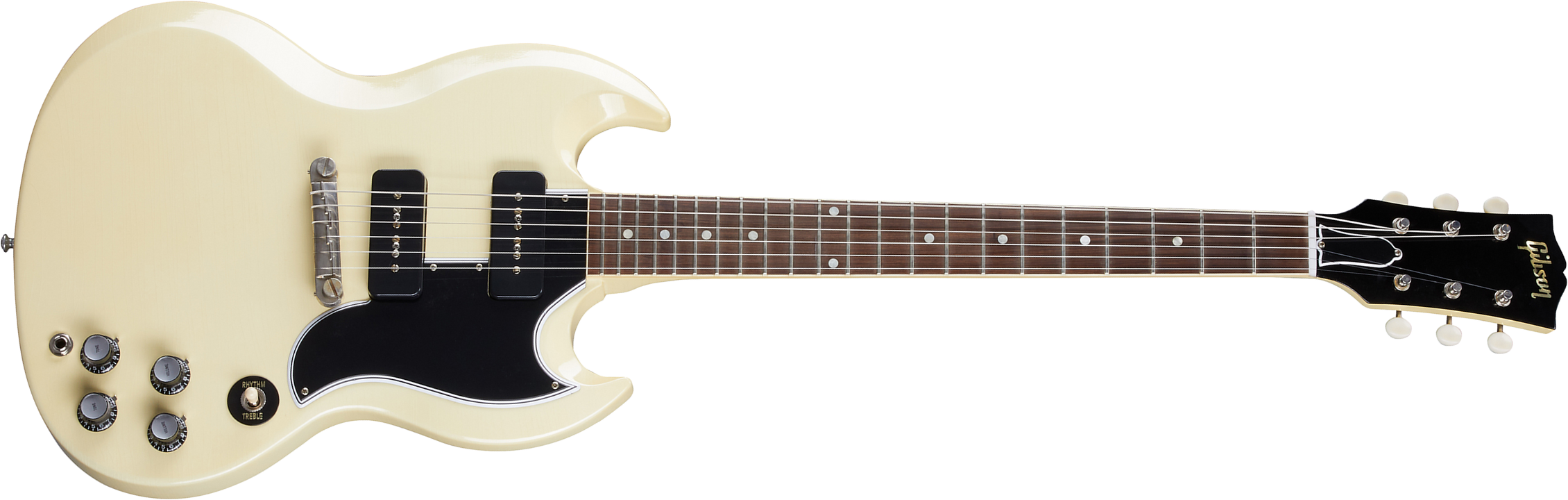 Gibson Custom Shop Murphy Lab Sg Special 1963 Reissue 2p90 Ht Rw - Ultra Light Aged Classic White - Double Cut E-Gitarre - Main picture