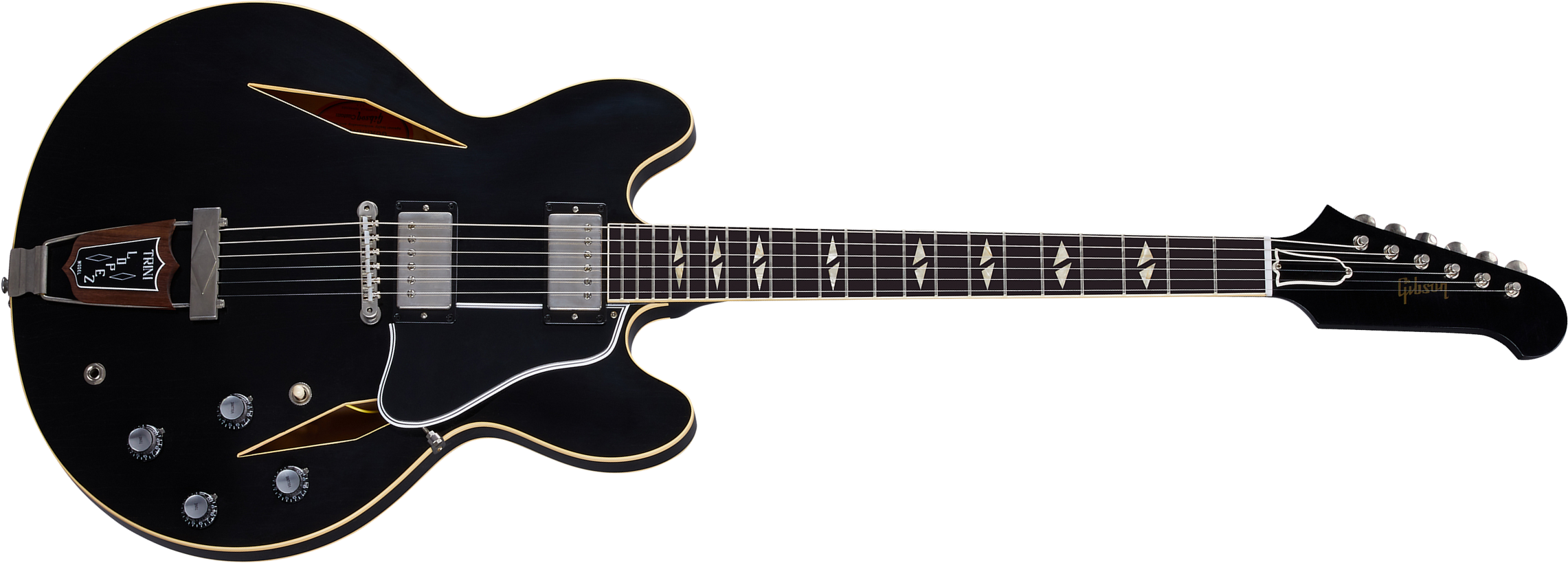 Gibson Custom Shop Murphy Lab Trini Lopez Standard 1964 2h Ht Rw - Ultra Light Aged Ebony - Semi-Hollow E-Gitarre - Main picture