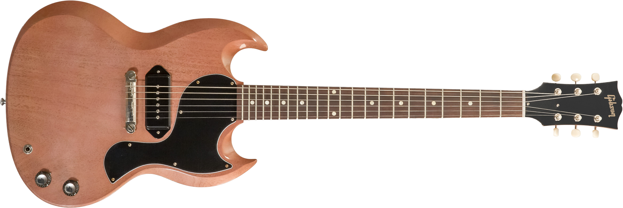 Gibson Custom Shop Sg Junior 1963 Lightning Bar 1s P90 Ht Rw - Vos Tv Heather Poly - Double Cut E-Gitarre - Main picture