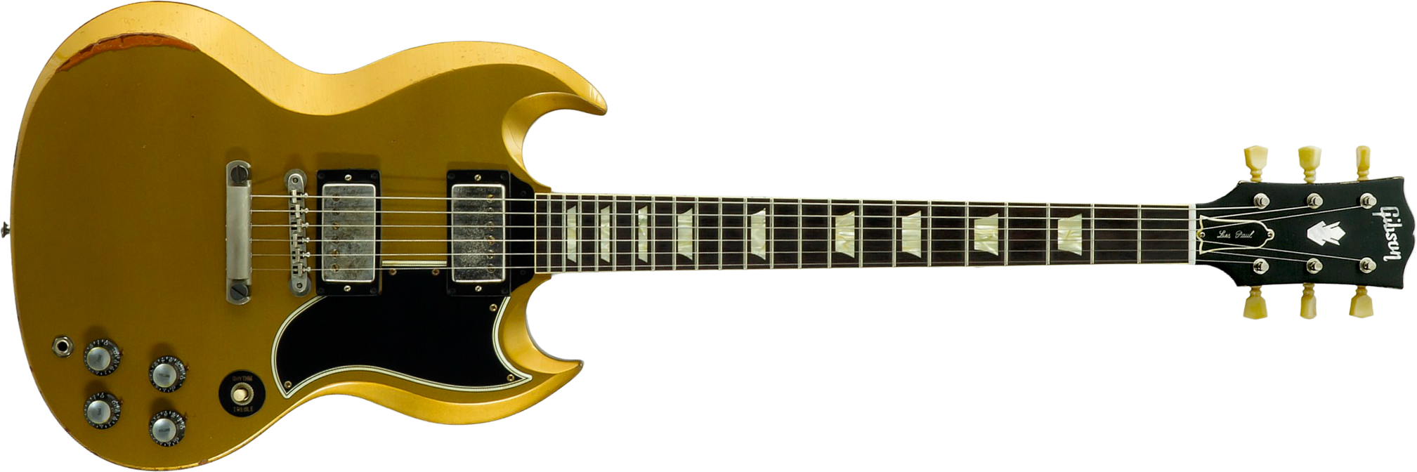 Gibson Custom Shop Sg Standard 1961 Reissue 2h Ht Rw #500881 - Murphy Lab Ultra Heavy Aged Double Gold - Double Cut E-Gitarre - Main picture