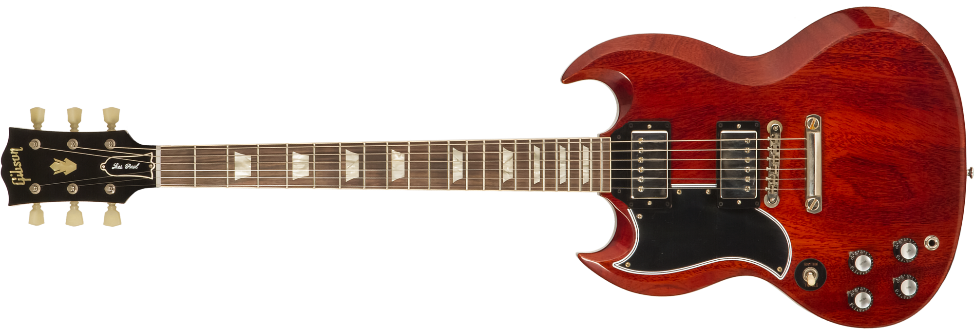 Gibson Custom Shop Sg Standard 1961 Stop Bar Reissue Lh Gaucher 2019 2h Ht Rw #400261 - Vos Cherry Red - Double Cut E-Gitarre - Main picture