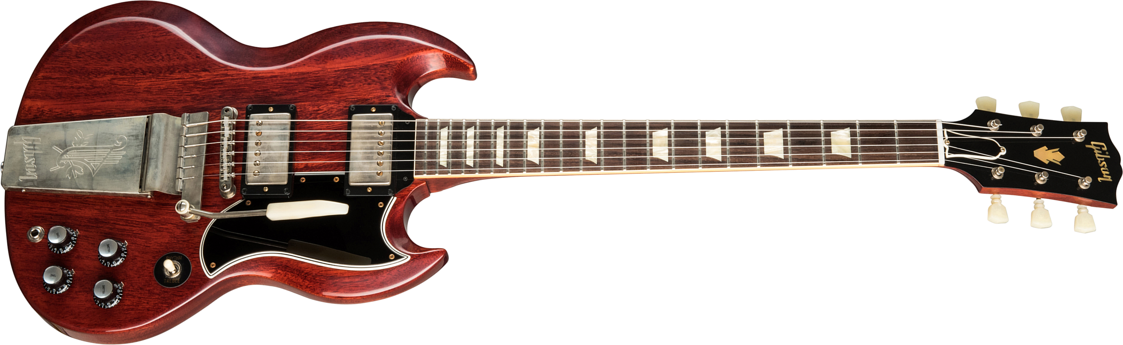 Gibson Custom Shop Sg Standard 1964 Reissue Maestro Vibrola 2019 2h Trem Rw - Vos Cherry Red - Double Cut E-Gitarre - Main picture