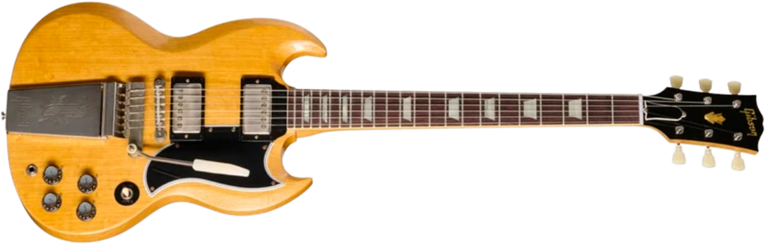 Gibson Custom Shop Sg Standard Reissue 1964 Korina Le Ltd 2h Trem Eb - Vos Antique Natural - Double Cut E-Gitarre - Main picture