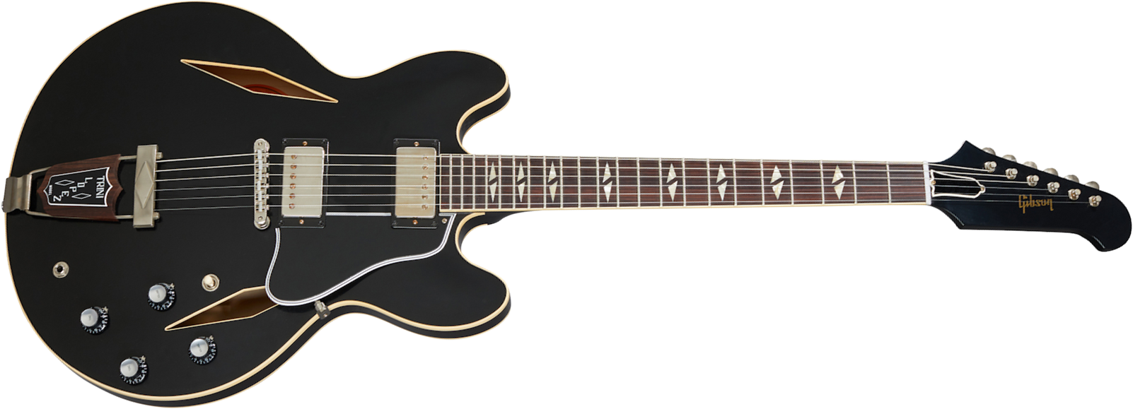 Gibson Custom Shop Trini Lopez Standard 1964 Reissue 2h Ht  Rw - Vos Ebony - Semi-Hollow E-Gitarre - Main picture
