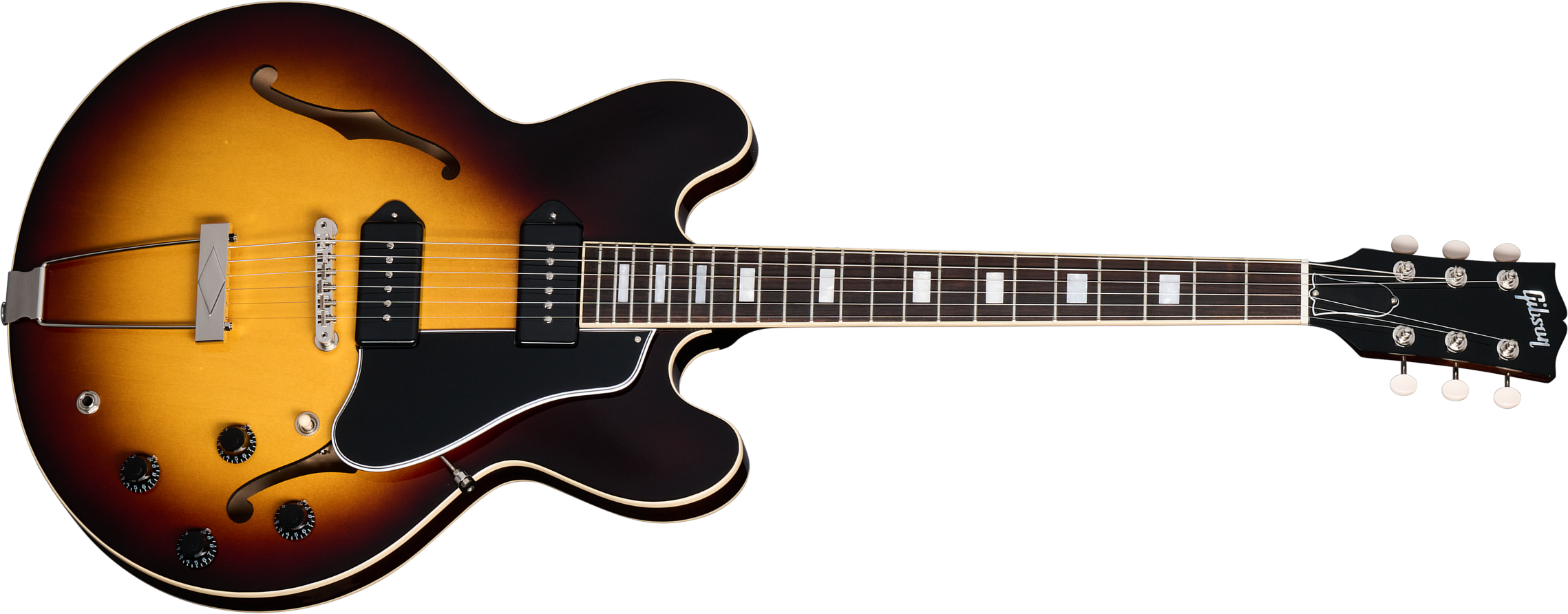 Gibson Es-330 2s P90 Ht Rw - Tobacco Sunburst - Semi-Hollow E-Gitarre - Main picture